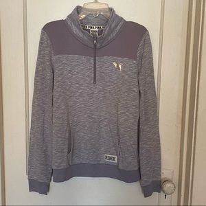 PINK VICTORIAS SECRET HALF ZIP SIZE MEDIUM